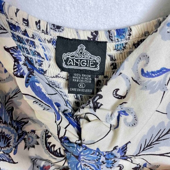 ANGIE Boho Floral Womens Sleeveless Flowy Maxi Dress with Cutout Size XL - Picture 3 of 6